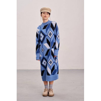 Knitted dress "Mirage" blue